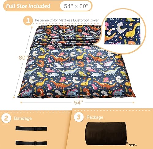 Miniatura 100 de MAXYOYO - Colchón tipo futón japonés, acolchado, para cama, extra grueso, plegable, transpirable, tumbona para el suelo, cama de invitados para Azul