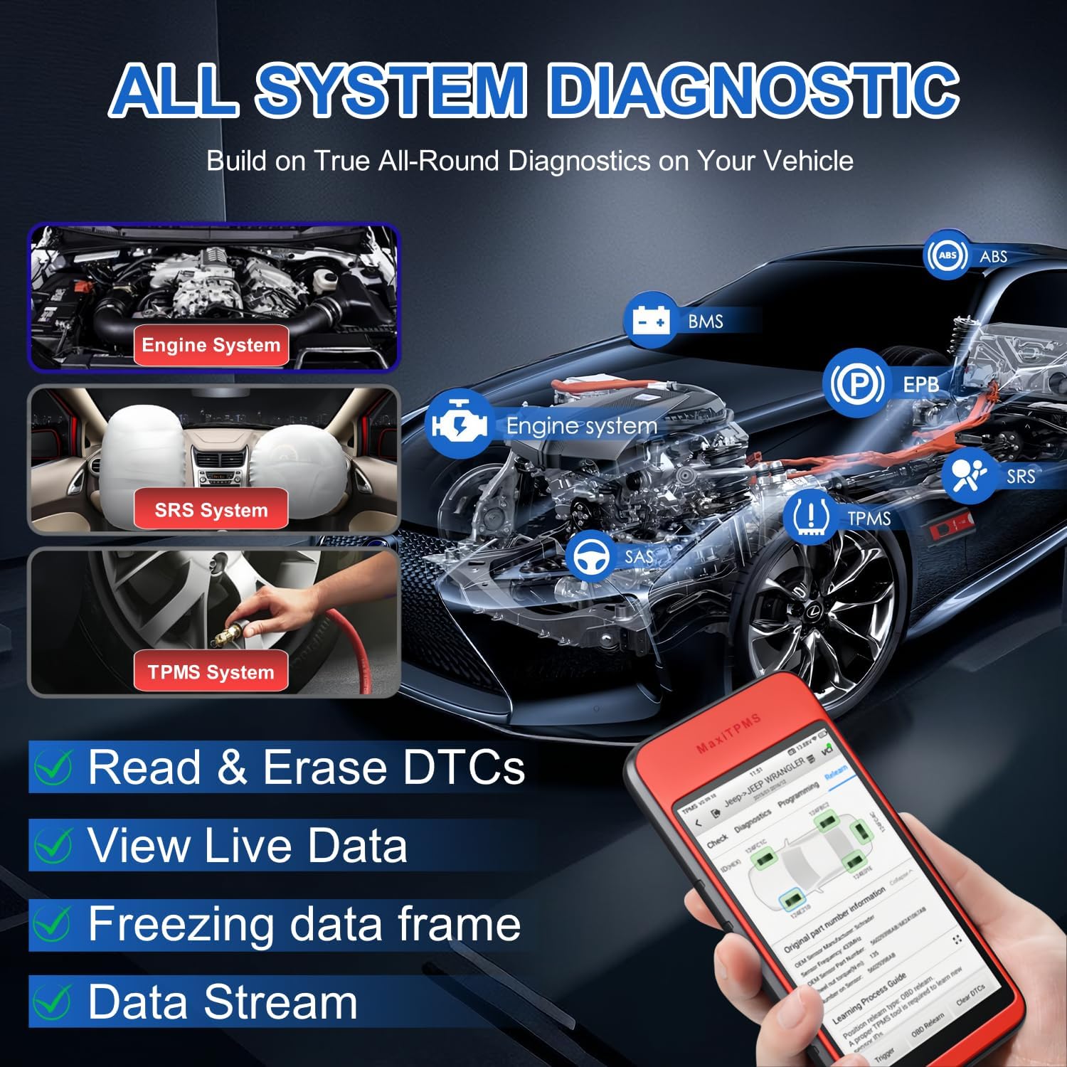 Autel MaxiTPMS ITS600 Pro TPMS Programming Tool with All System Diagnosis Scan, 36+ Reset Service, 2026 ITS600PRO Up of ITS600 TS508WF, Activate/Relearn All TPMS Sensors, Free Lifetime TPMS Updates