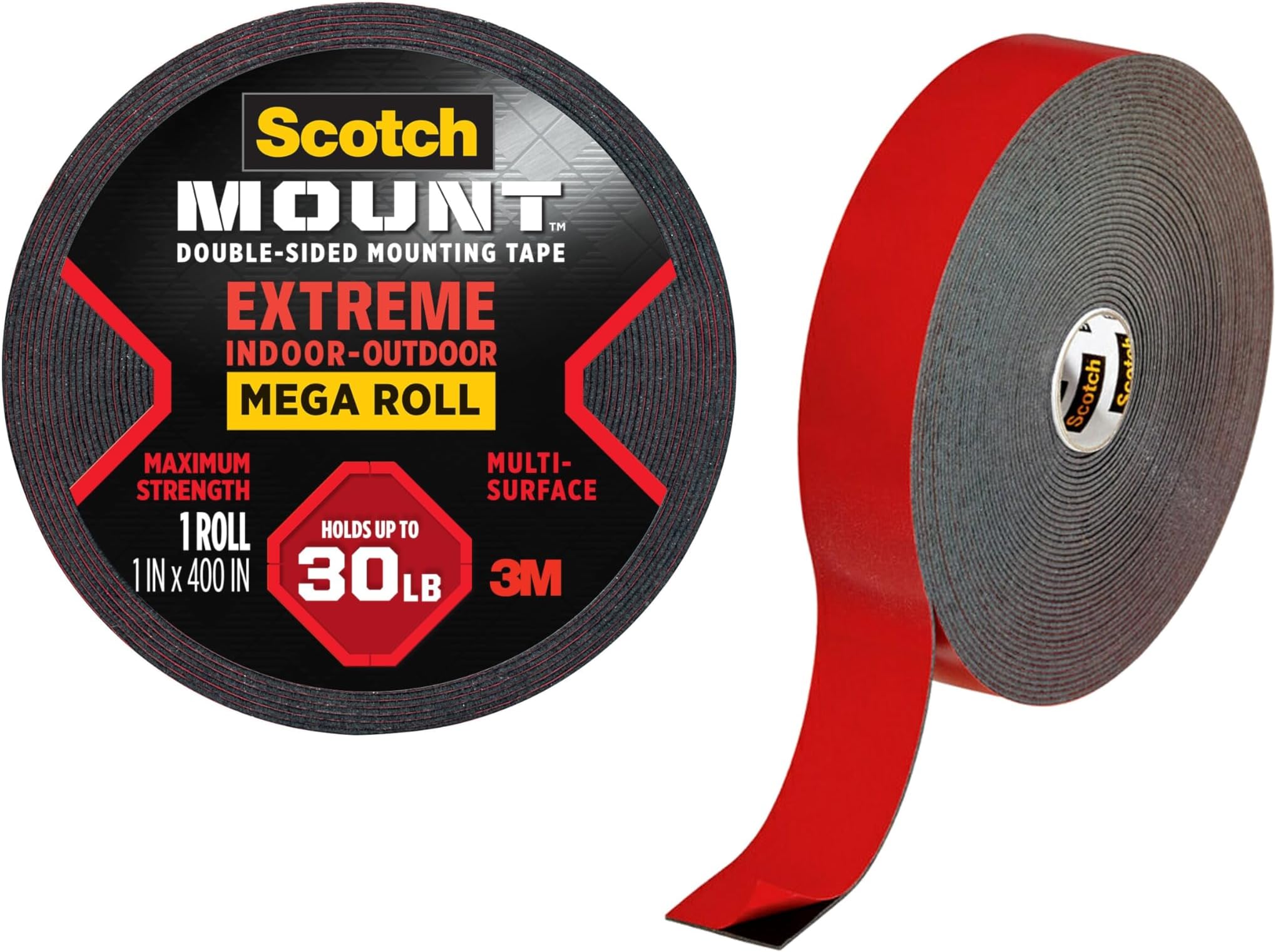 Extreme Double-Sided Mounting Tape Mega Roll 414H-Long-DC, 1 in x 400 in