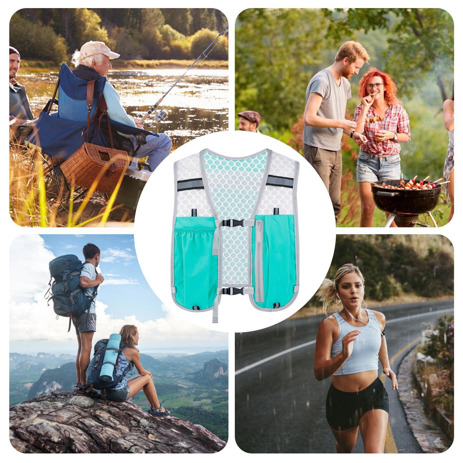 Gilet d'hydratation de course à pied, gilet de course respirant avec plusieurs poches, élastique, léger, stable, poche poitrine pour homme et femme, randonnée, marathon, course et camping
