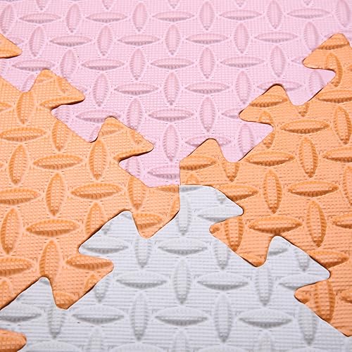 Miniatura 168 de Tapete de juego de espuma para niños pequeños, tapetes entrelazados no tóxicos de EVA con colores sólidos, tapete de juego cuadrado para bebé