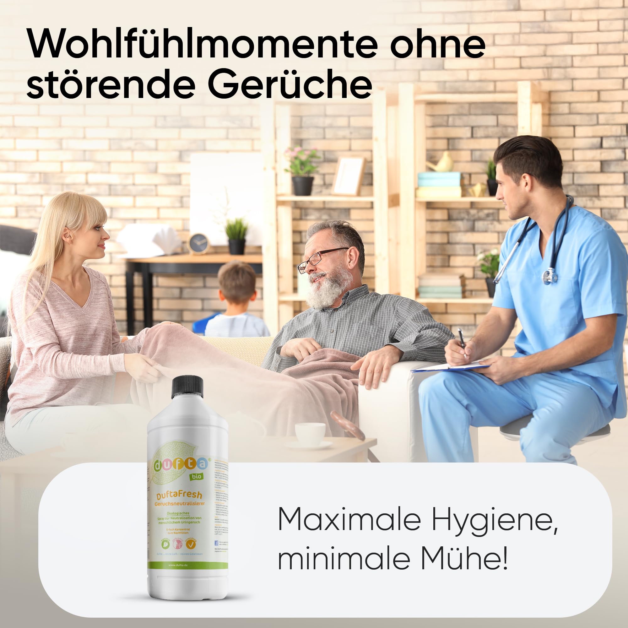 DuftaFresh Enzymreiniger Konzentrat 1L Geruchsneutralisierer | Ideal als textilerfrischer, enzymreiniger und geruchsneutralisierer für räume gegen Urin-, Rauch- und Schweißgerüche.