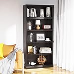 Bevfint Librairie, Stockage ouvert 70 De 1 pouce 5 Étagère Bibliothèque, Étagères et Bibliothèques, Etagères, Bibliothèque Bureau Chambre à coucher Enfants, Cerise foncée - 5 Niveau