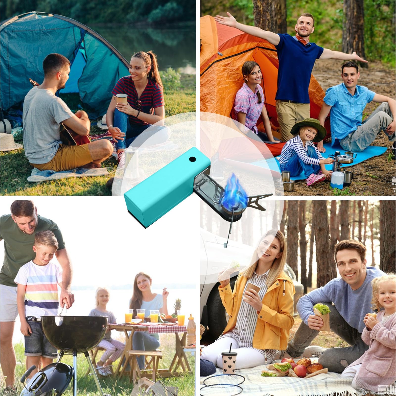 Fornello Da Backpacking Antivento Portatile Pieghevole Leggero | Set Pentole A Cartuccia Portatile Per Picnic Per Campeggio Trekking Cottura All'Aperto Bruciatore Antivento Portatile