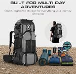 Expedition Internal Frame Hiking Backpack – Lightweight Waterproof Trekking & Camping Backpack with Rain Cover