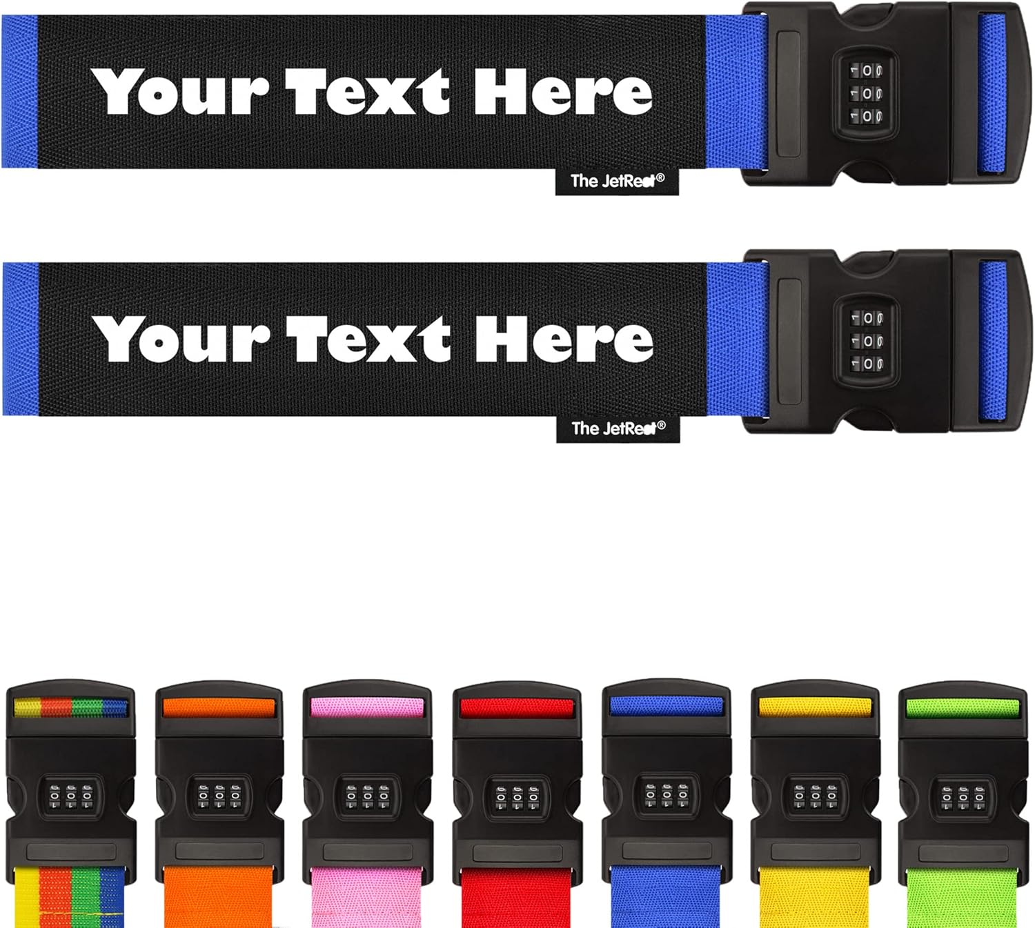 Personalised Combination Luggage Suitcase Straps Pack Of 2, Choice Of