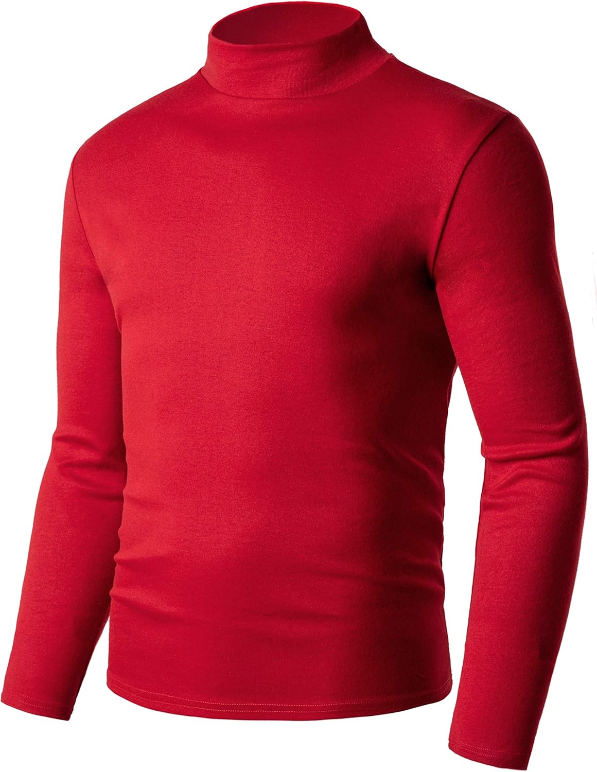 Derminpro Men's Slim Fit Long Sleeve Mock Turtleneck Knit Pullover Soft T-Shirt