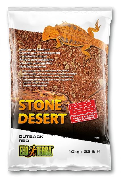 Exo Terra PT3136 Outback Red Stone Desert - Sustrato para terrarios (10 kg), Color Rojo