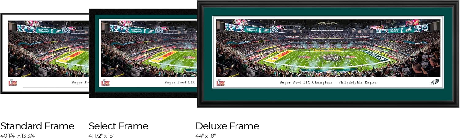 2025 Super Bowl Champions, Philadelphia Eagles - Double Mat, Deluxe Framed Picture by Blakeway Panoramas (44"W x 18"H) - Image 4