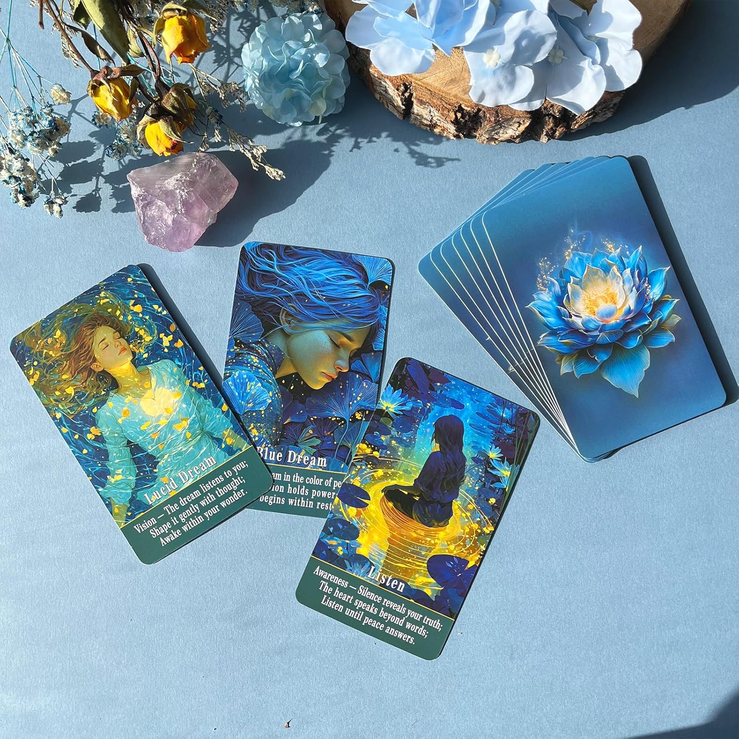 sishui Blue Dream Oracle Cards for Beginners, 80 Cards Oracle Tarot Deck, Fortune Telling Cards for Spiritual Guidance, Daily Readings, Self Reflection,Emotional Healing - Image 8