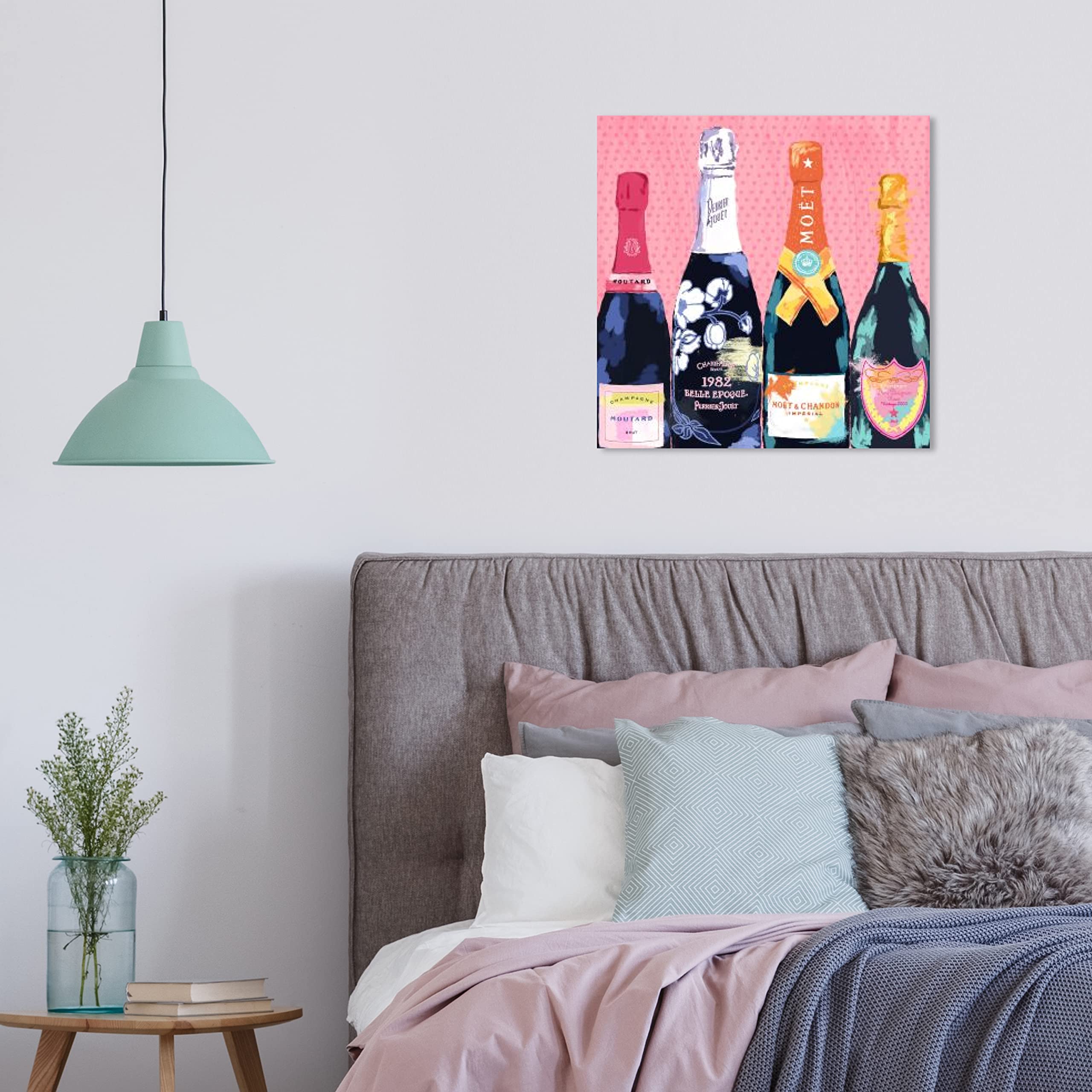 Oliver Gal Artist Co. Beverage & Spirits – Stampa Su Tela Liquori D'epoca, 114x76 Cm, Blu E Arancione