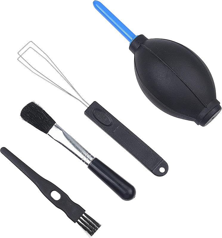 Kit de limpieza de teclado: 1 mini cepillo, 1 cepillo de limpieza, 1 removedor de tapas de teclado, 1 soplador de aire y 1 paño de limpieza, también para computadoras portátiles, lentes de cámaras, lentes, hogar y oficina