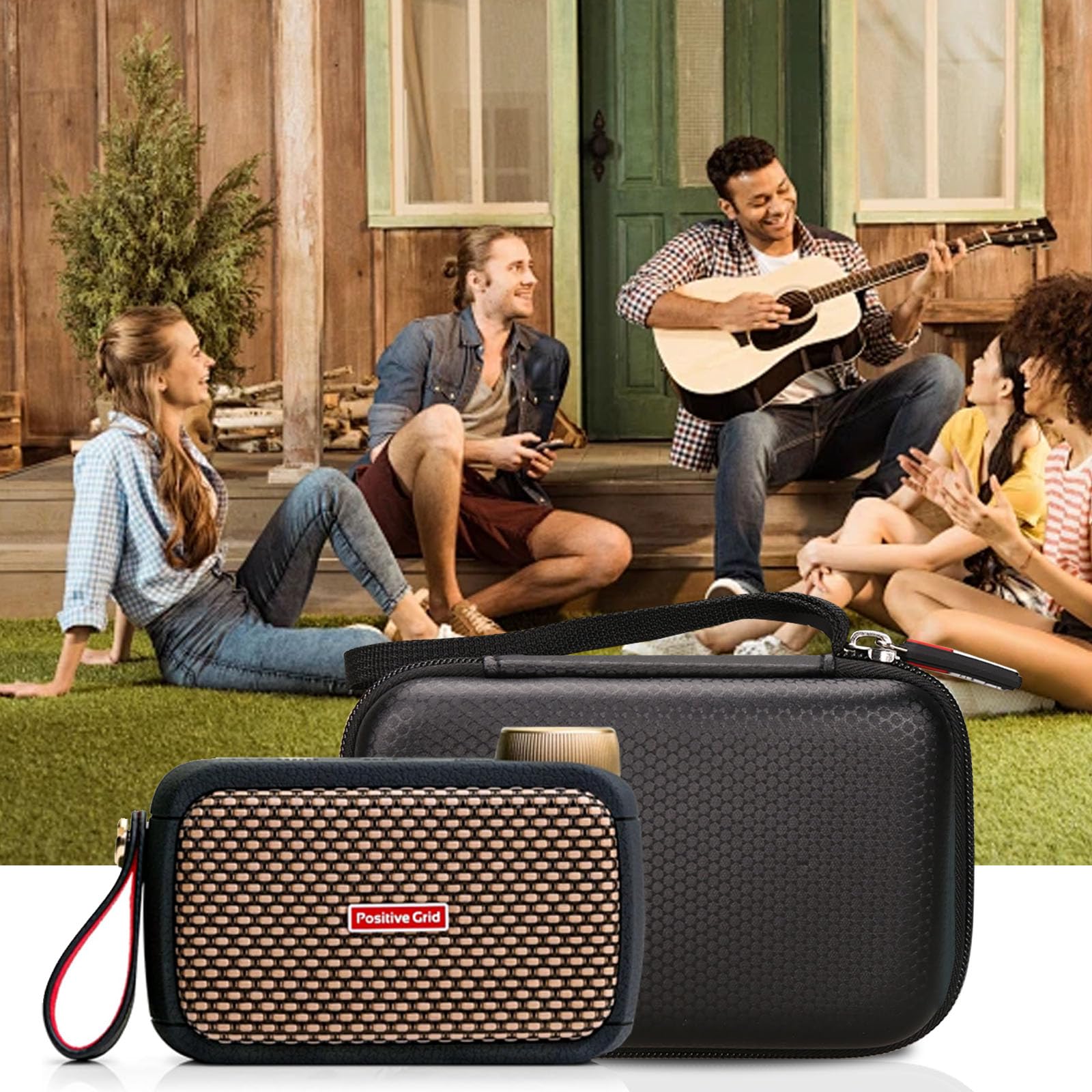 FBLFOBELI Étui de Transport Rigide Compatible avec l'ampli de Guitare Intelligent Positive Grid Spark GO 5 W Ultra Portable (étui Uniquement), Rouge, Voyage