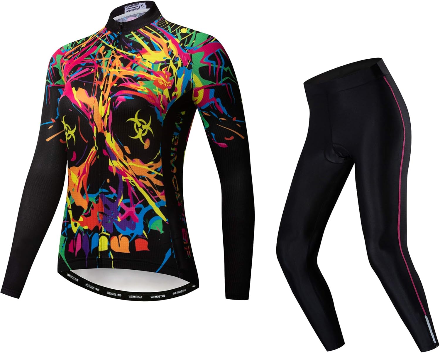 JPOJPO Women's Cycling Jersey, Long Sleeve Bike Jersey, Spring Autumn Youth Girl Ladies Clothing
