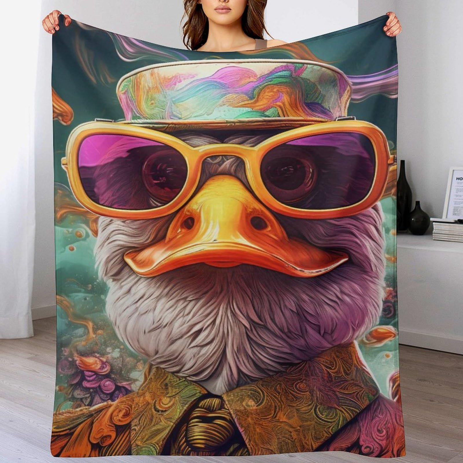 Couverture canard flannel : fini les pieds froids sur le canapé avec ce plaid doux