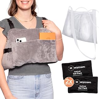 MOYOAMA Post Mastectomy Pillow – 4 Pcs Protective Kit with 2 Gel Packs & Shower Drain Bag - Breast Surgery Must Haves, Breast Reduction Recovery Supplies,Double Breast Augmentation,Post Op Essentials