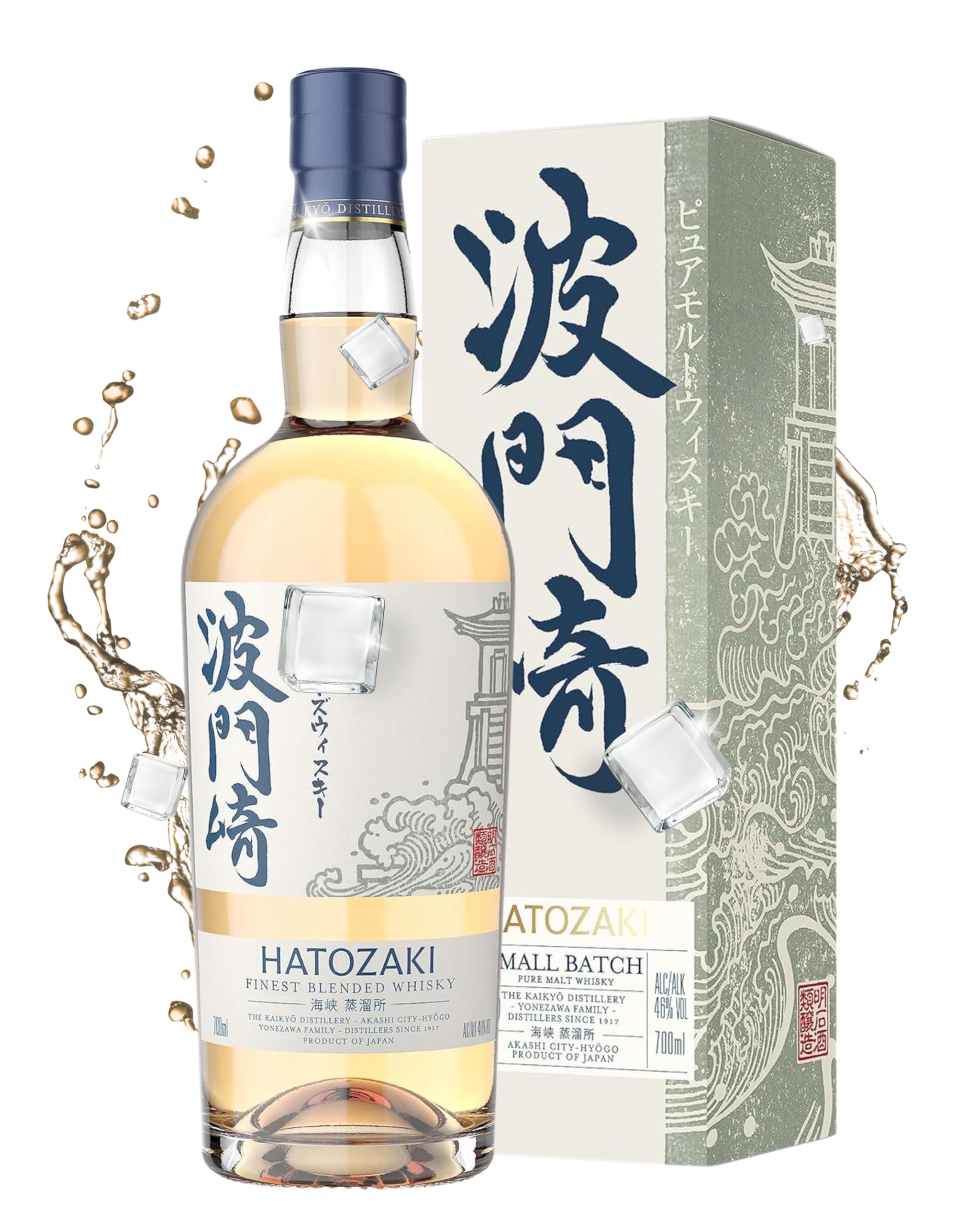 Hatozaki Japanese Whisky I Blended Whisky I 40% Vol. I 700ml I Aromen von Getreide, Gerste & Blumigen Noten I Sherry, Mizunara & Ruby Port Fassreifung I Japanischer Whisky aus der Kaikyō Distillery
