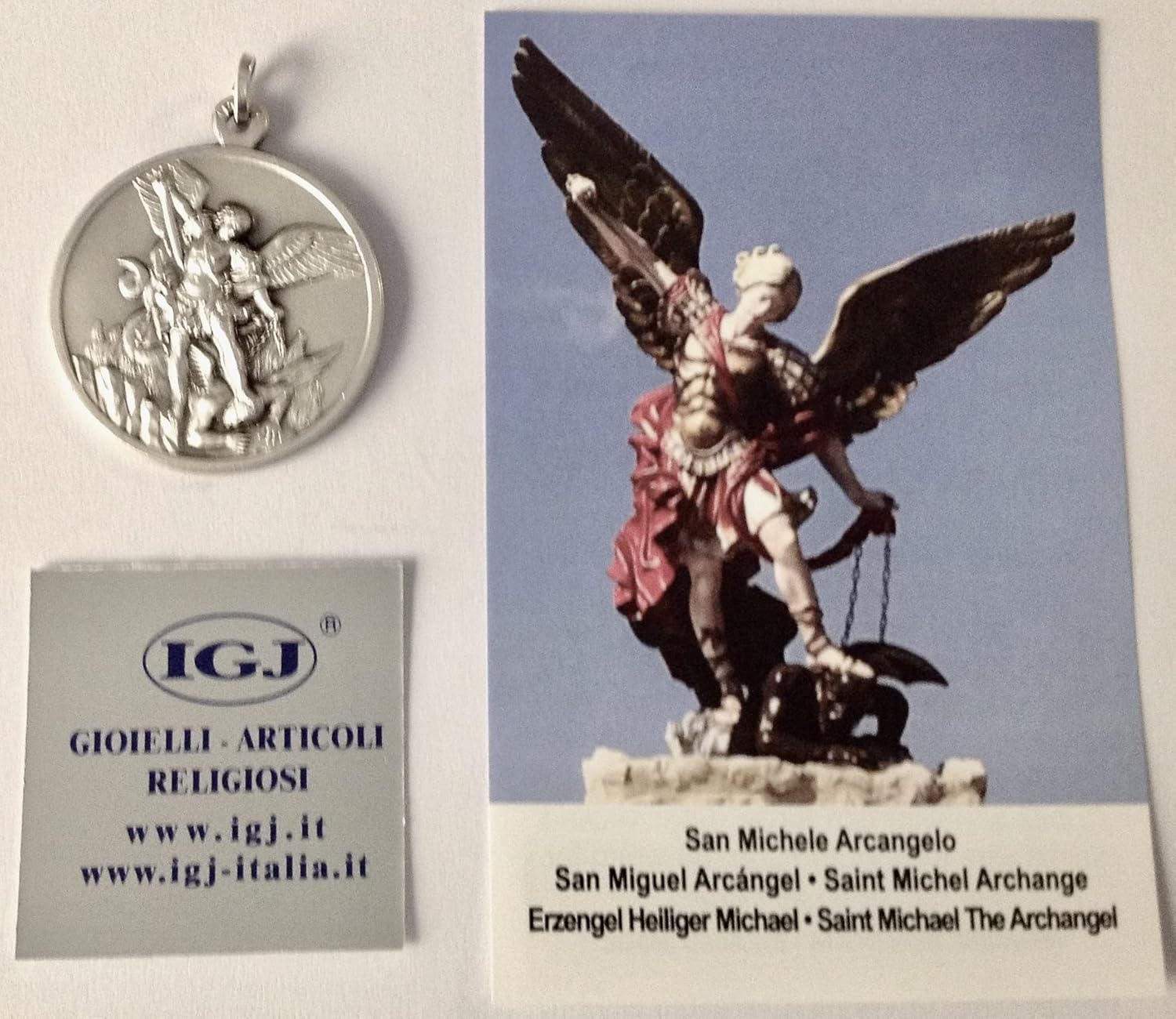 I G J 925 STERLING SILVER SAINT MICHAEL THE ARCHANGEL MEDAL - BIG SIZE - MADE IN HIGH RELIEV - Image 8