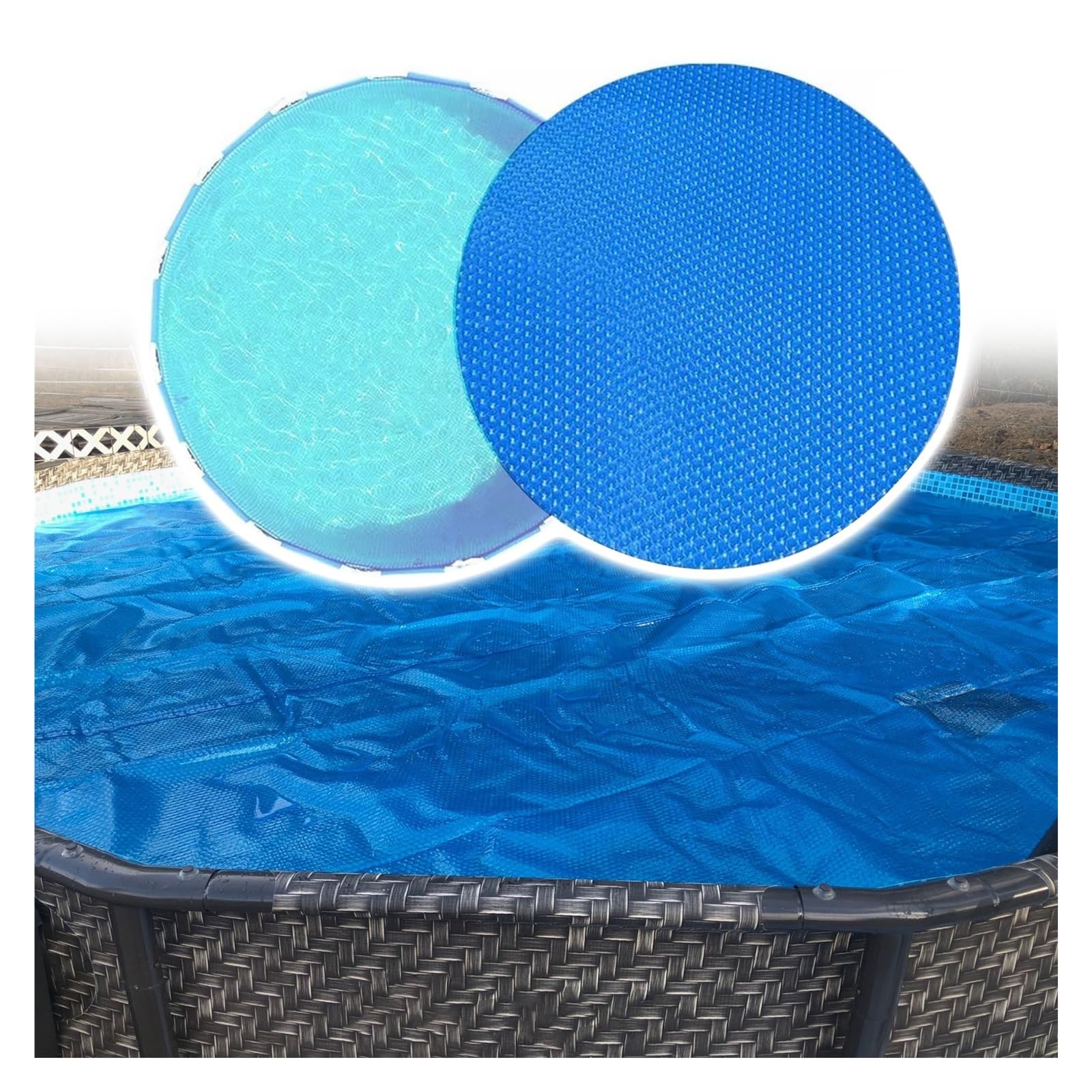 JYHHCYS 16 Mil Solar Blanket for Pool, Blue Custom Size Pool Covers for Inground Pools, Cuttable Solar Heating Blanket, Insulating Pool Heater Covers(Dia 7ft(213cm))
