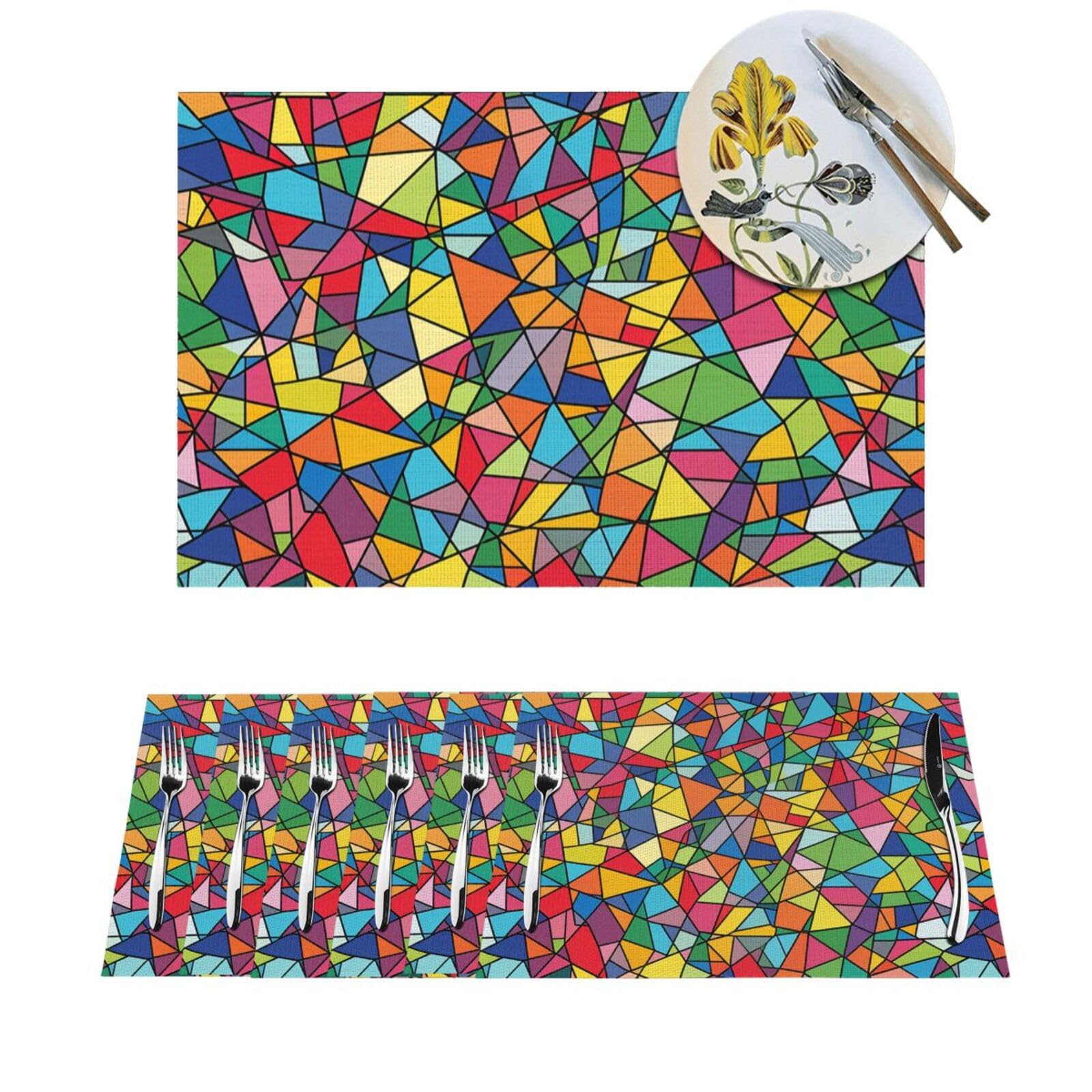 Décoration de table de cuisine moderne avec 6 sets géométriques