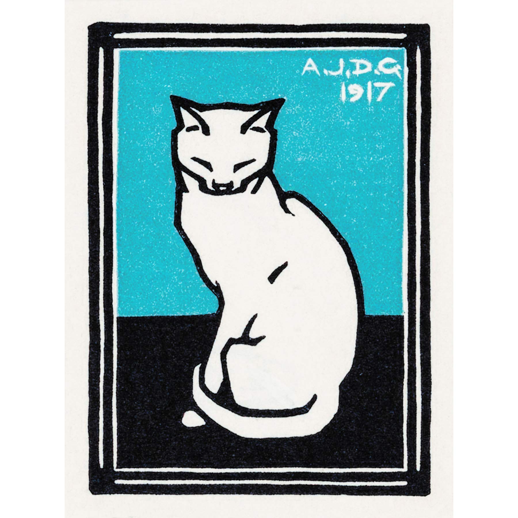 Wee Blue Coo Sitting Cat Julie de Graag Art Print Poster Wall Decor