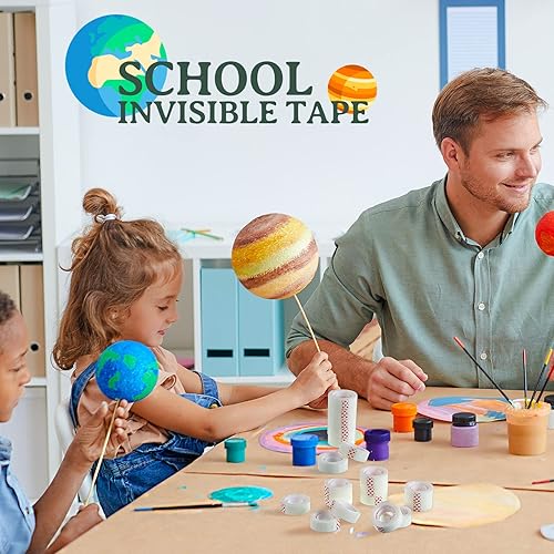 Miniatura 6 de Yahenda Cintas invisibles, 96 rollos de 0.75 x 1000 pulgadas, cinta transparente con acabado mate para dispensador para uso en oficina, hogar,