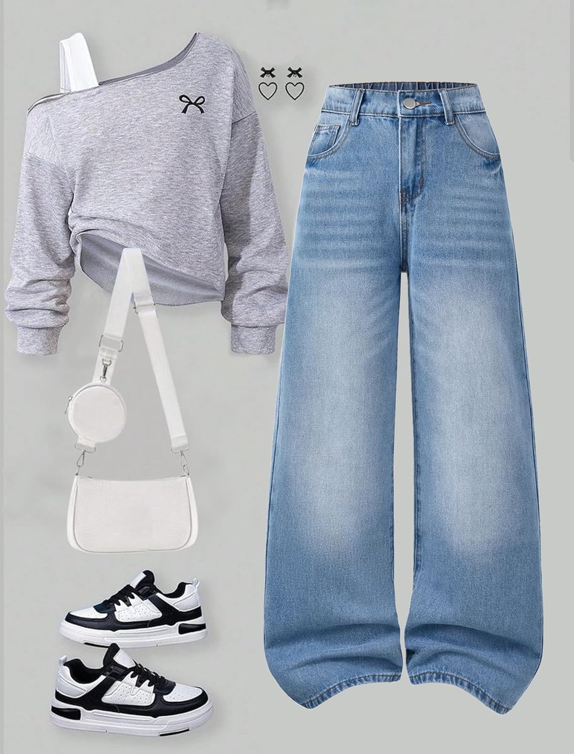 Jeans for Girls Baggy Wide Leg Denim Pants High Waist Casual Y2K Teen Girl Streetwear Trousers 12-16Y - Image 7