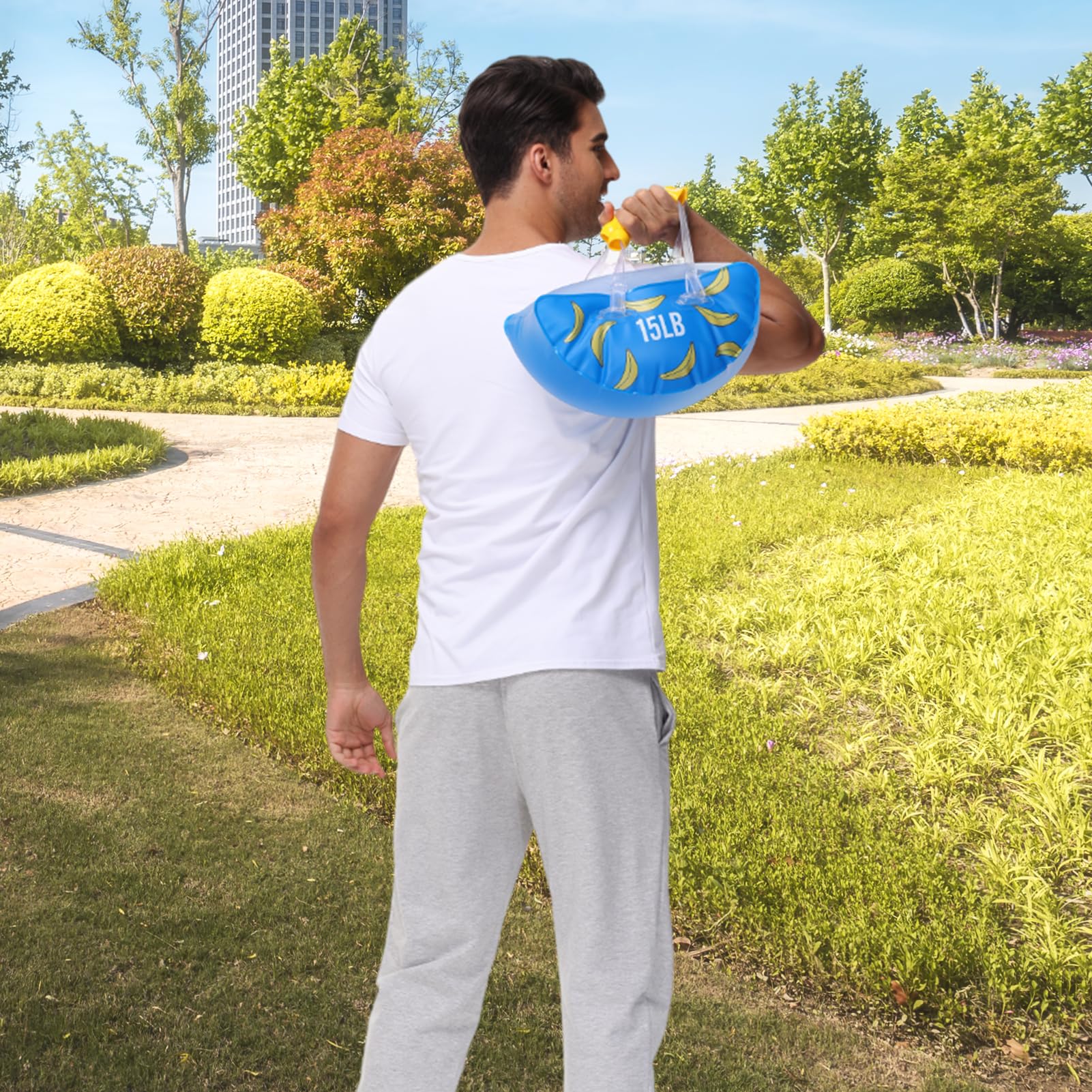 Water Weights Aqua Bag - Bolsa de agua de 15 libras - Alternativa a la bolsa de arena ajustable - Equipo de fitness de estabilidad portátil - Bolsa de agua para entrenamiento de fitness