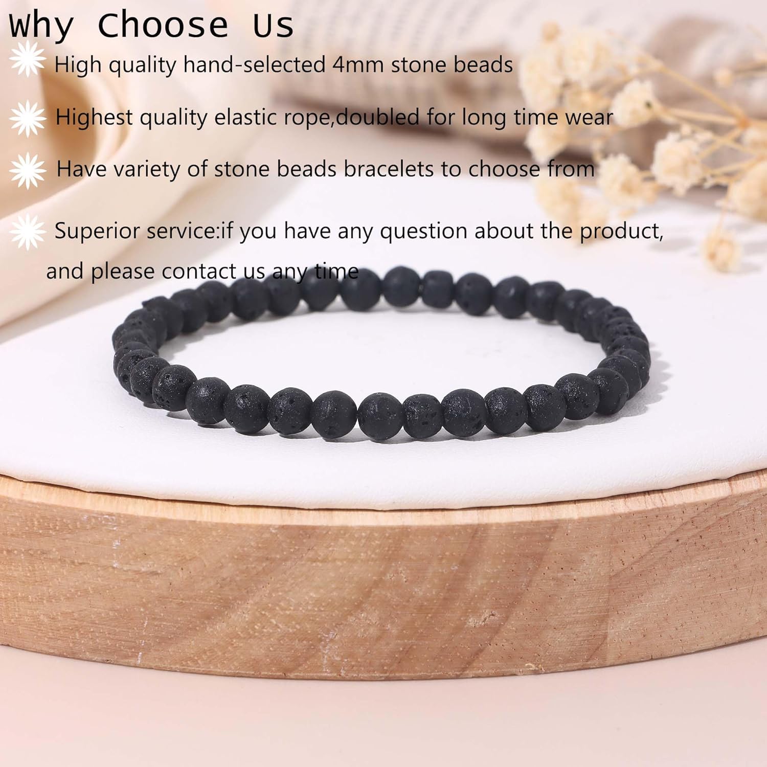 SONNYX Crystal Bracelets for Women Men - 4MM Natural Stone Gemstone Beaded Bracelet Stretch Beads Bracelets Amethyst Jewelry - Image 4
