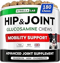 STRELLALAB – Treats Over Tablets! Tasty Dog Joint Supplement Chews – Advanced Care with Glucosamine & Chondroitin – Made in UK – 180 Count