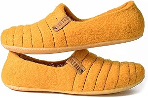 Women's Felted Wool Slippers: Cozy Comfort in Vibrant Yellow