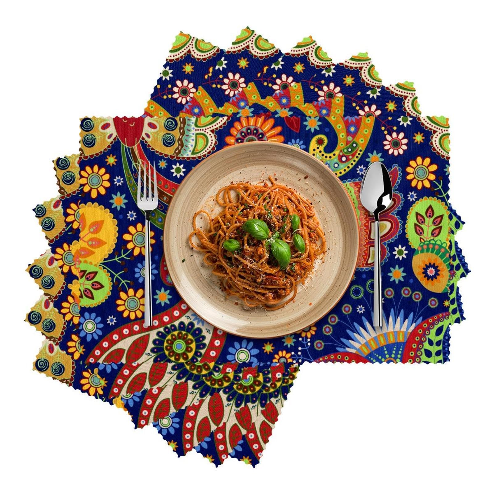Tischsets mit Paisleymuster, 6er-Set, Platzsets, waschbar, rutschfest, Wärmeisolierung für Küche, Esszimmer, Restaurant, 45,7 x 30,5 cm