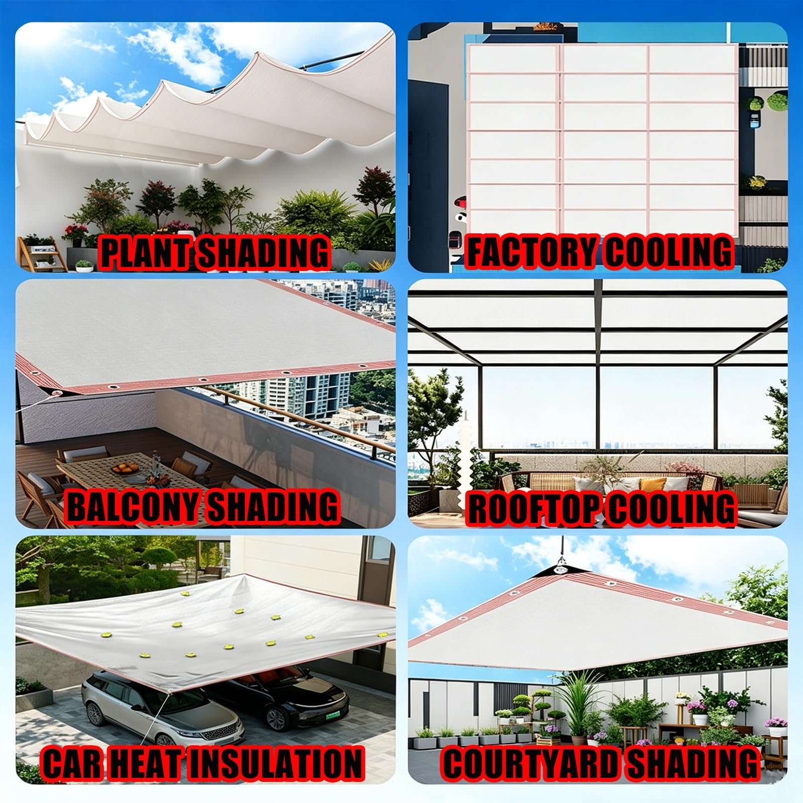 85% Malla Sombra Resistente - Tela Sombreadora Extra Densa de HDPE con Ojalillos Cada 50cm, Costura Reforzada de 6 Bordes, Cubierta Exterior para Patio Jardín Planta Coche Refrigeración(4.0x5.0m)