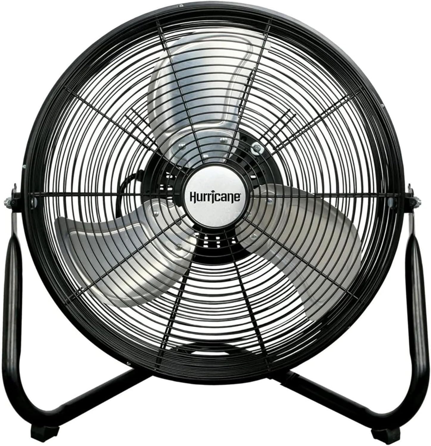 Hurricane Pro Series 16 Inch High Velocity Metal Orbital Wall Floor Fan with 3 Adjustable Speed Settings and 360 Degree Oscillation, Black (2 Pack)