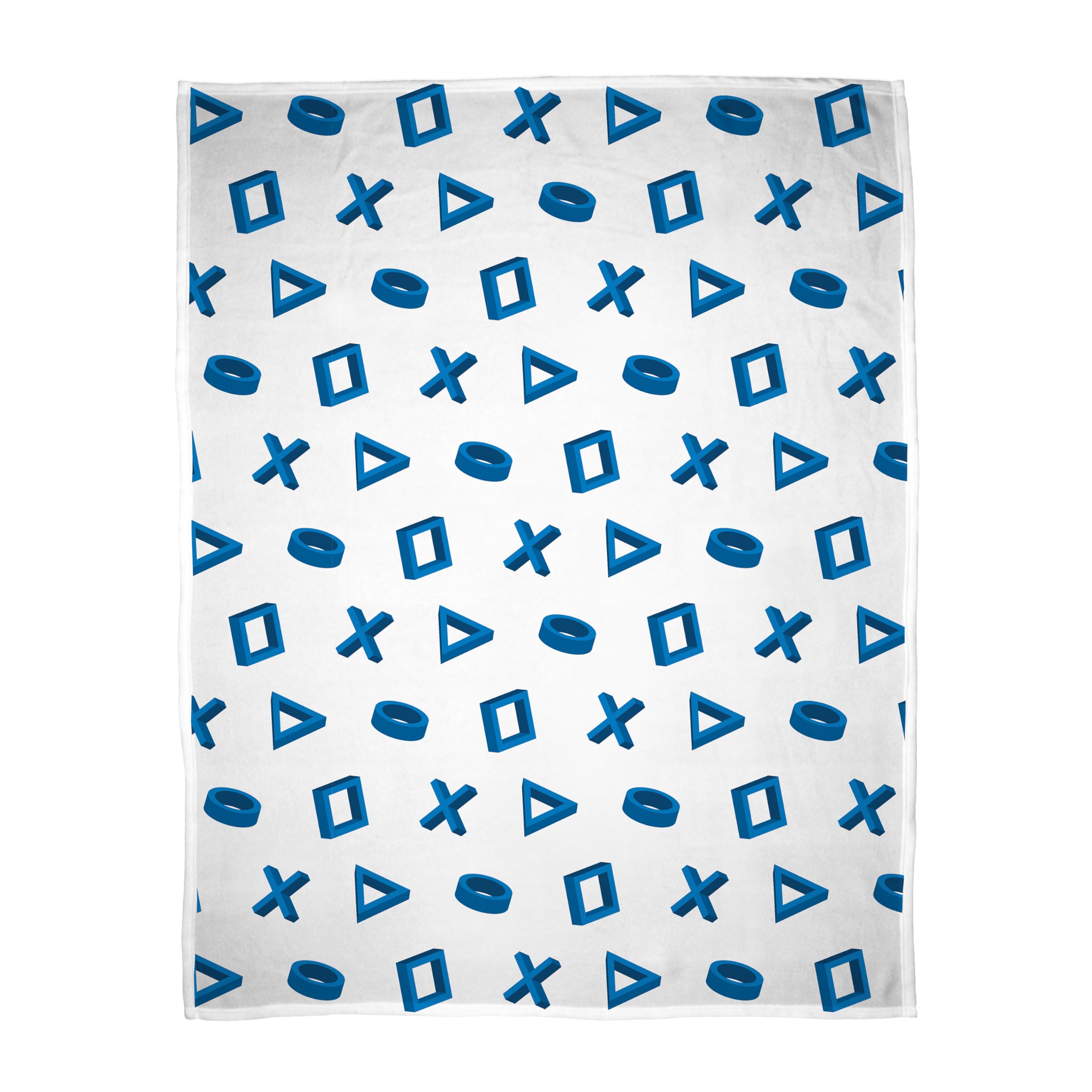 PlayStation Officially Licensed Fleece Blanket | White and Blue Controller Design Super Soft Warm Throw | Perfect For Teen Gaming Bedrooms, Camping & Sleepovers | Size 100x150cm