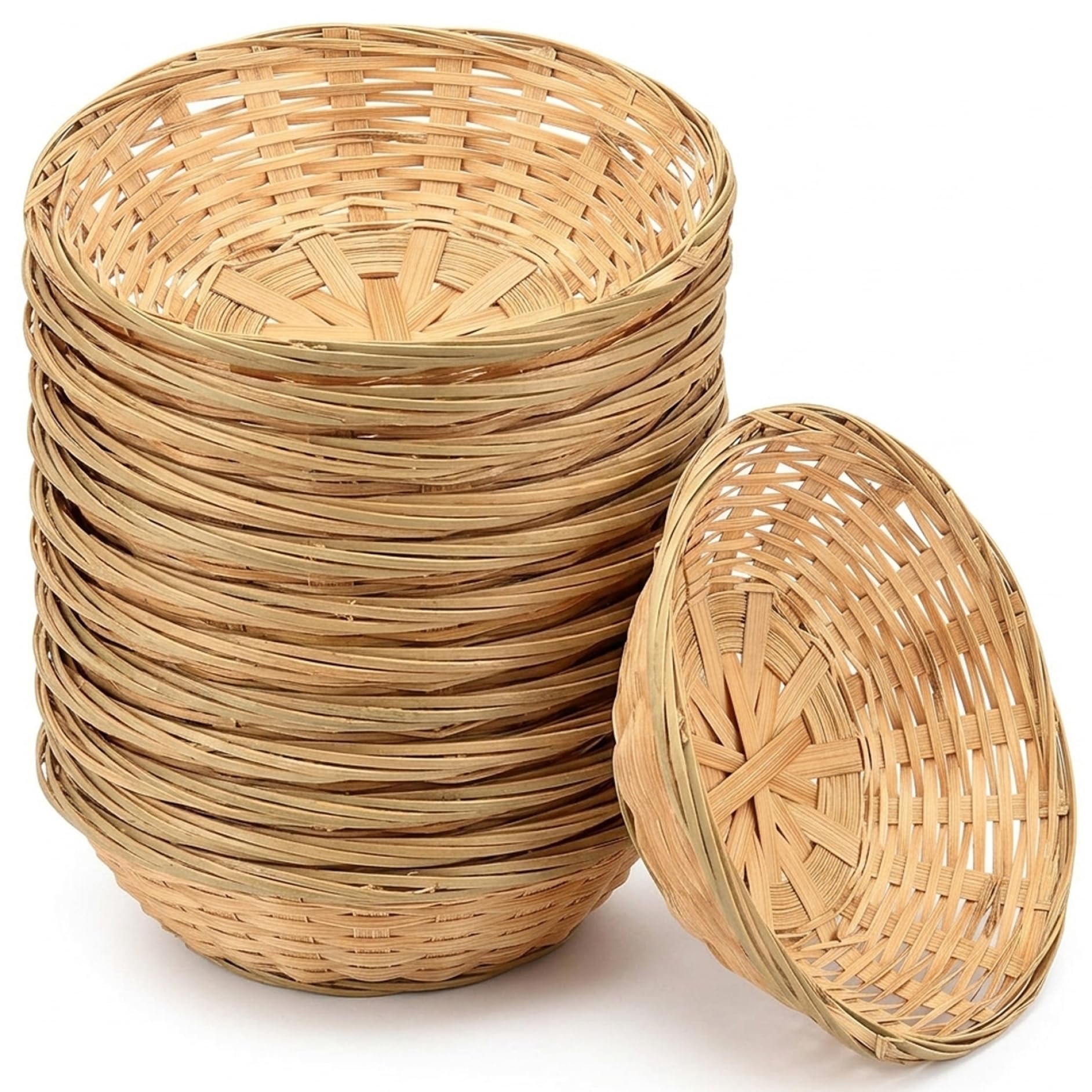 Panier en osier rond pour éliminer le désordre et organiser la cuisine facilement