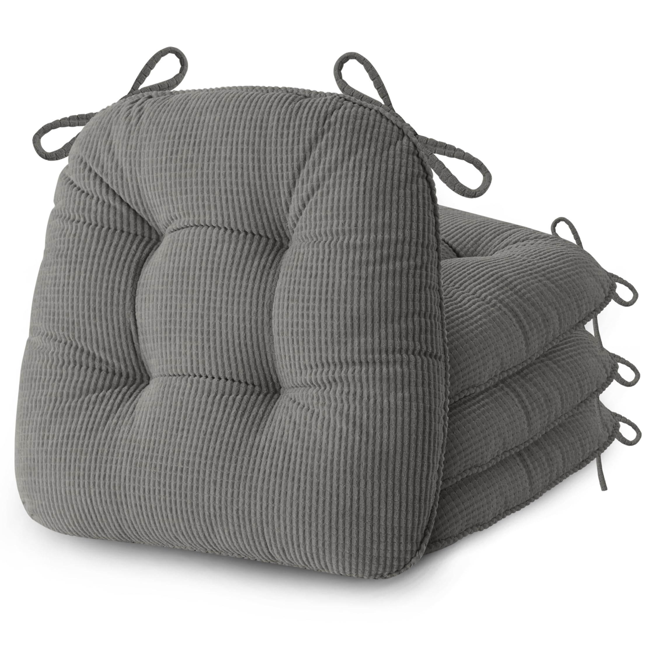 FlyGulls Chair Cushions for Dining Chairs 45x45x8cm Grey Set of 4
