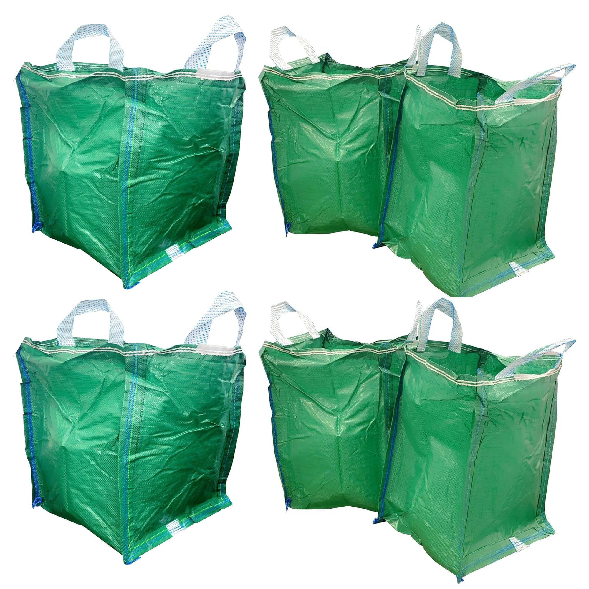 120 Litre Reusable Heavy Duty Green Garden Plant, Grass & Leaves Waste Sacks With Handles (50 Green Garden Bags)