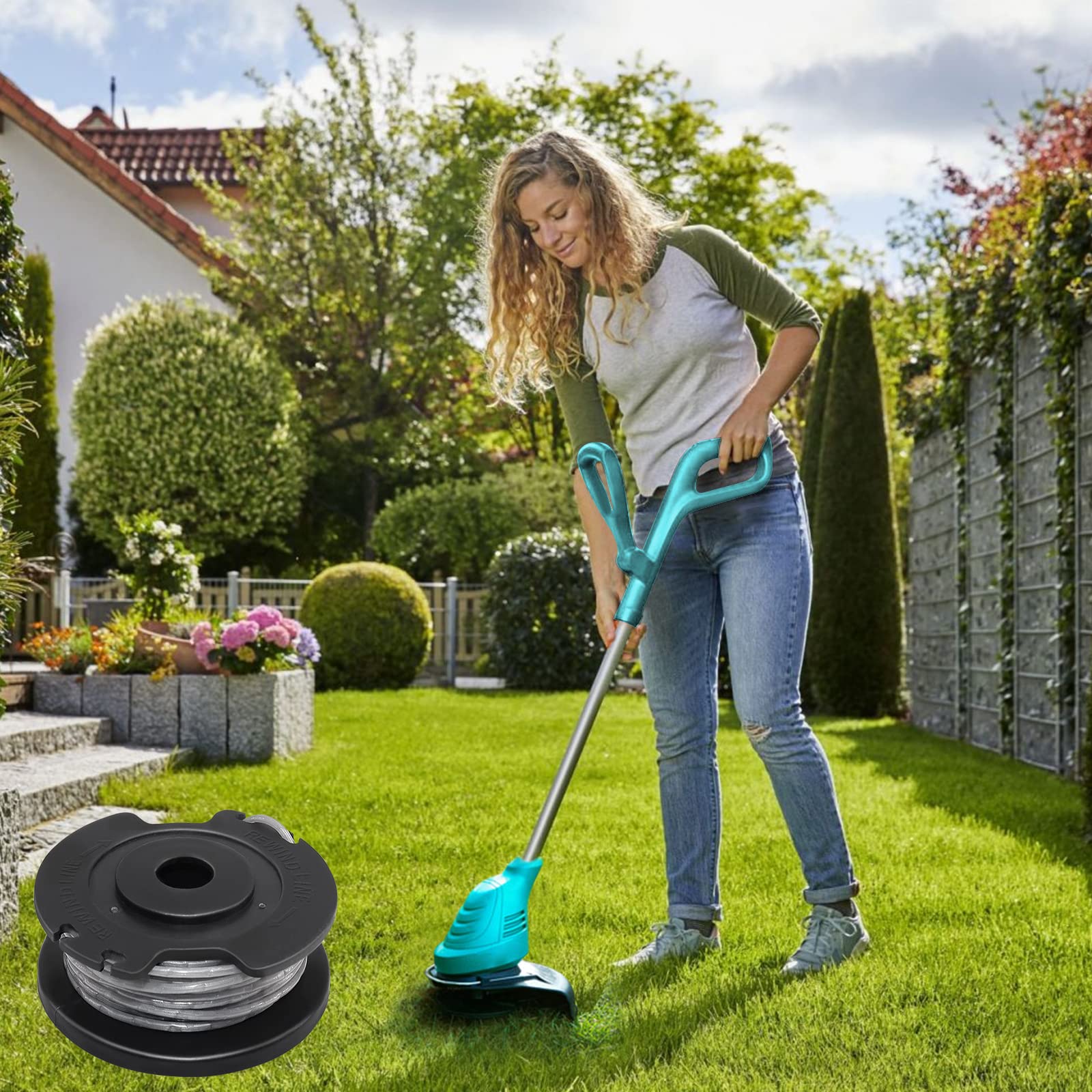 9 szt. szpuli i linii zamiennik do Bosch EasyGrassCut 18 23 26 18-230 18-260 18-26 części do trymera