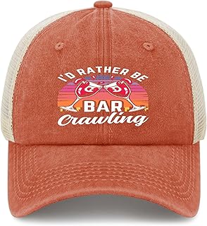 I´d Rather be bar crawlings Alcohol Drinkers Pub Crawls Long Golf Hats Golf Cap for Grandpa