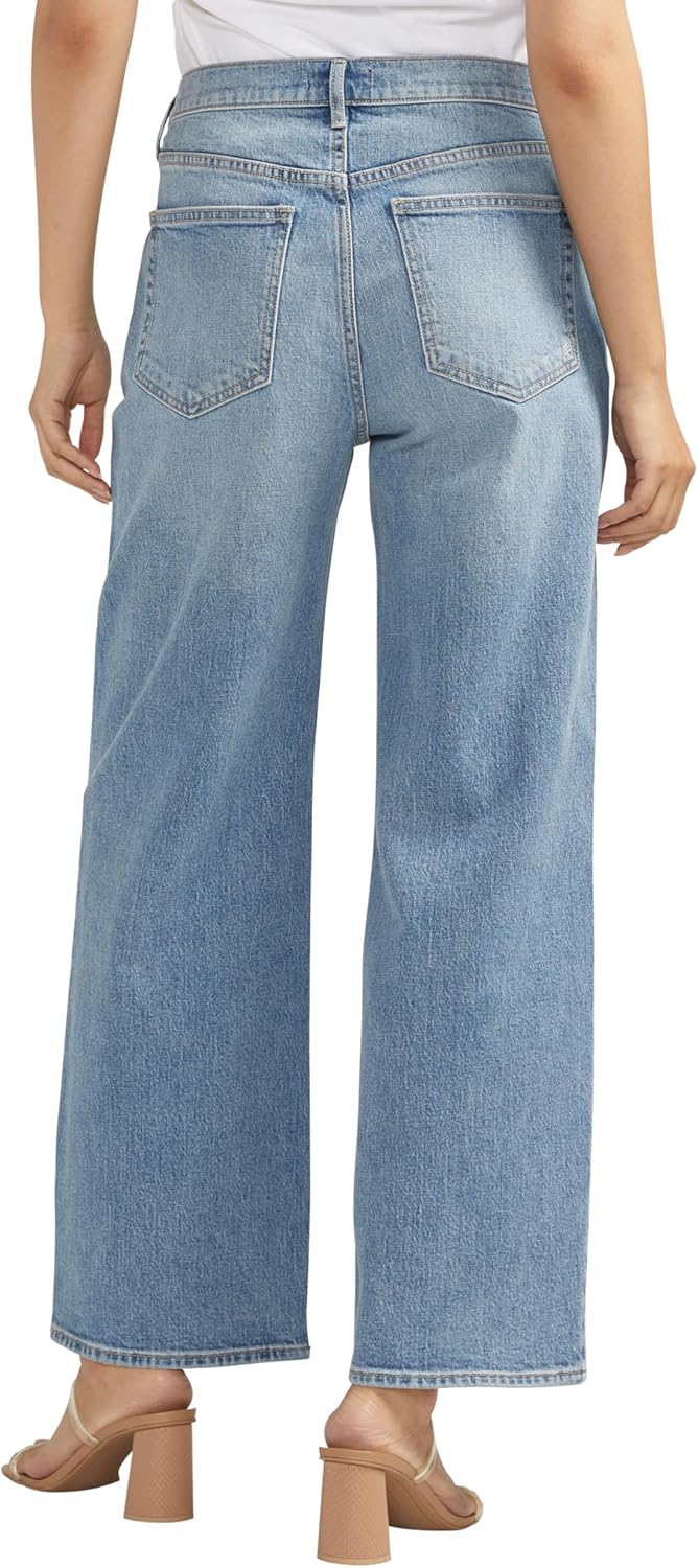 Silver Jeans Co. Womens The Slouchy Straight Mid Rise Jeans - Image 3