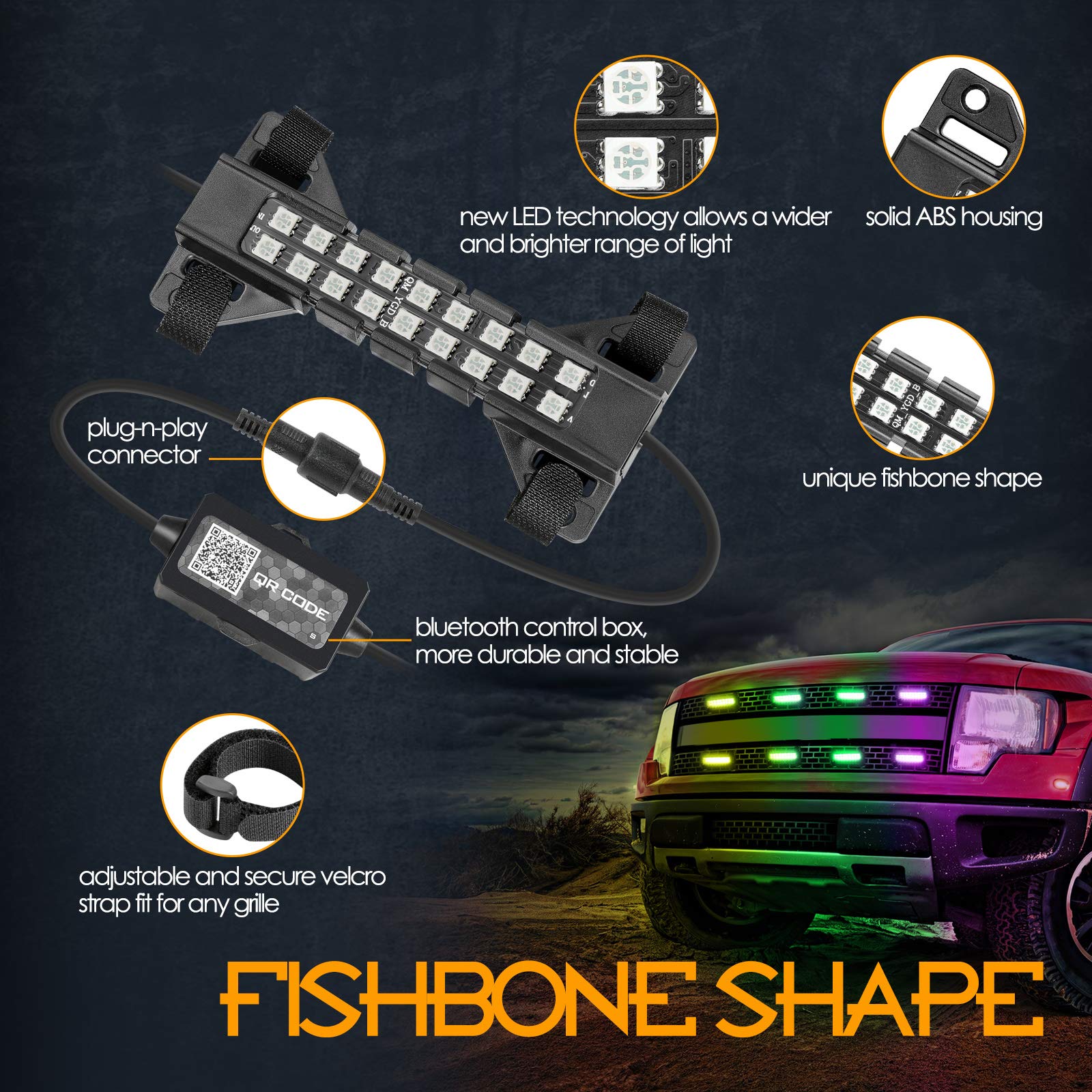 Buy Nirider RGB LED Grille Light Kit Raptor Lights Strobe Lights