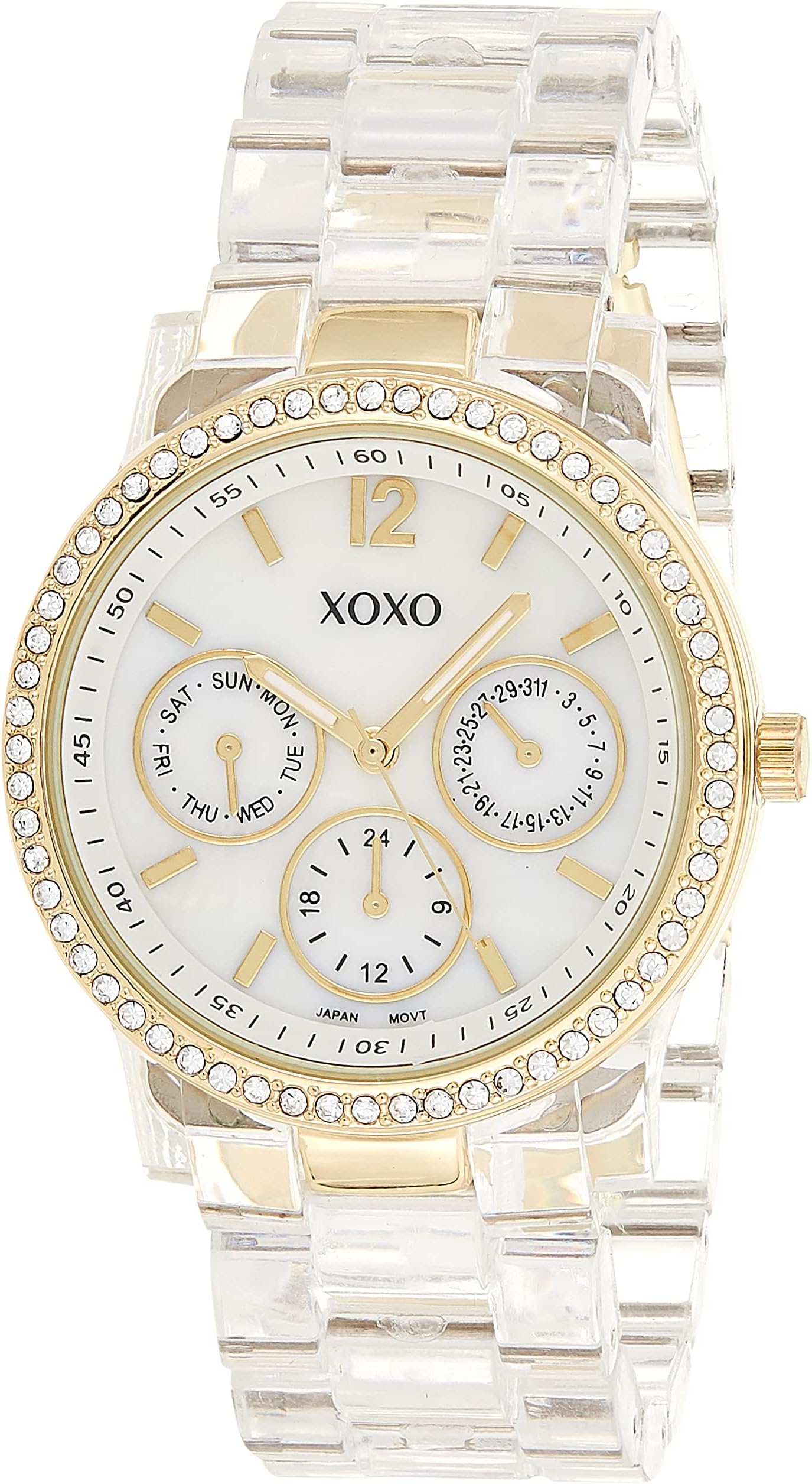 XOXO XOXO XO5527 Rhinestones Analog Display Watch for Women's, Gold Case