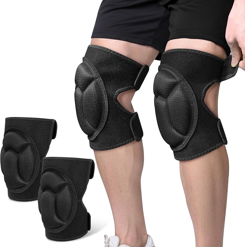 Knee Pads for Cleaning Floors & Gardening, One Size L Fits Most with Adjustable Straps, Soft EVA Foam Cleaning Knee Pads for Women & Men, Non-Slip Kneepads for Housework, Gardening, Yard & Flooring (1 Pair)