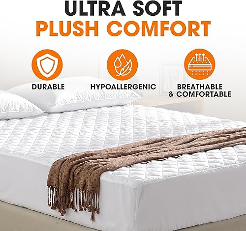 Miniatura 2 de Cheer Collection - Cojín acolchado para colchón extra profundo de 18.0in, tamaño King (76 x 80 pulgadas)