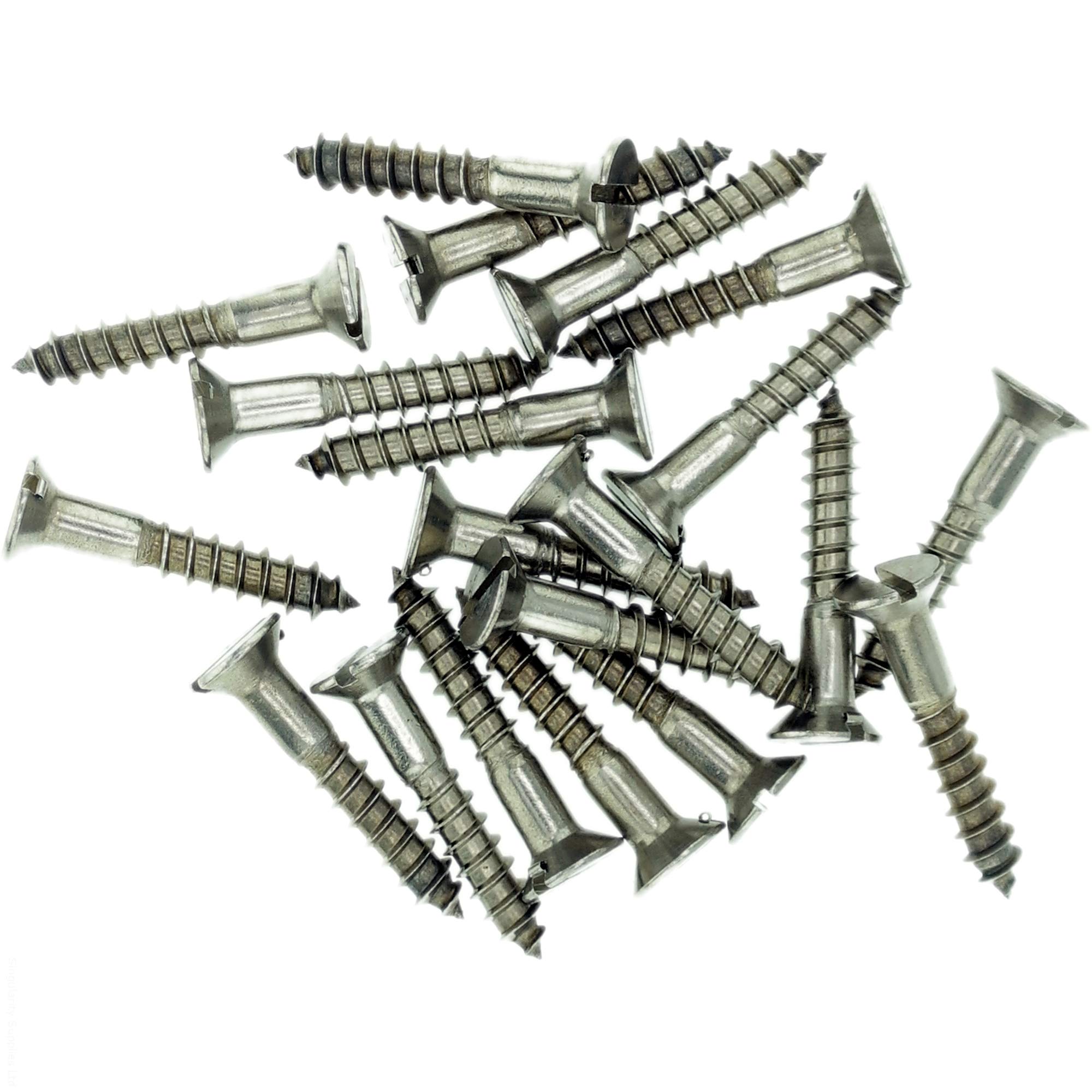Singularity Supplies No.9 X 1.78 (4.5Mm X 45Mm) Slot Countersunk Wood Screw - Stainless Steel (A2) (Pack Of 20)