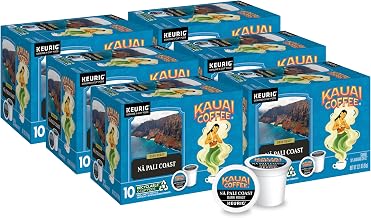 Kauai Coffee Na Pali Dark Roast - Compatible with Keurig K-Cup Brewers, 10 CT (Pack of 6)