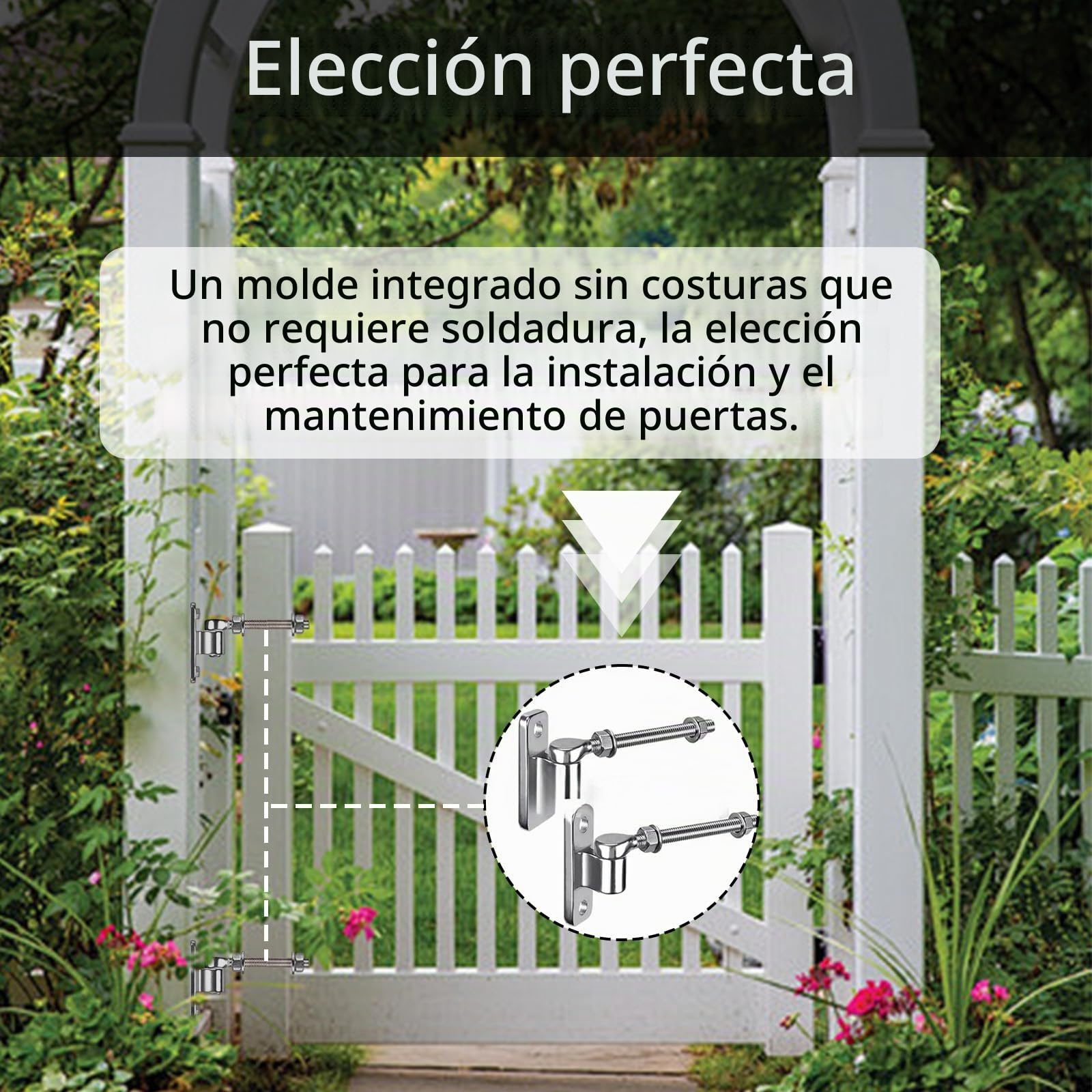 Paquete de 4 Bisagras Puertas, Bisagra Puerta de Perno en J de 6 Pulgadas con DIA M12, Bisagras Puertas Madera de Acero Inoxidable, para Portones de Granja, Cercas de Madera y Entradas de Vehículos