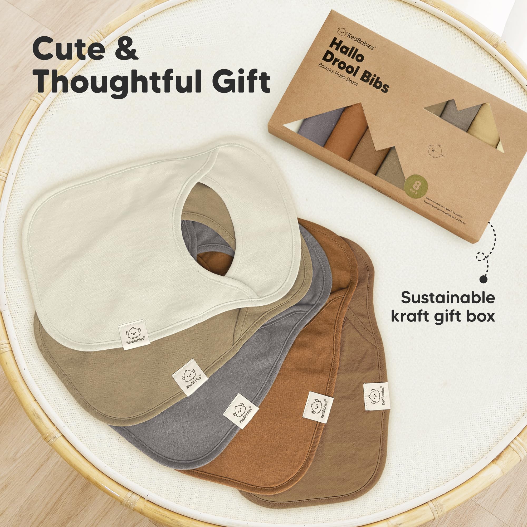 8er-Pack Baby Lätzchen für Jungen & Mädchen – Pullover Sabberlätzchen für zahnende Babys, Neugeborene & Kleinkinder – Weich & Saugfähig, Süße, Lätzchen Groß hält Ihr Baby sauber & trocken (Terracotta)