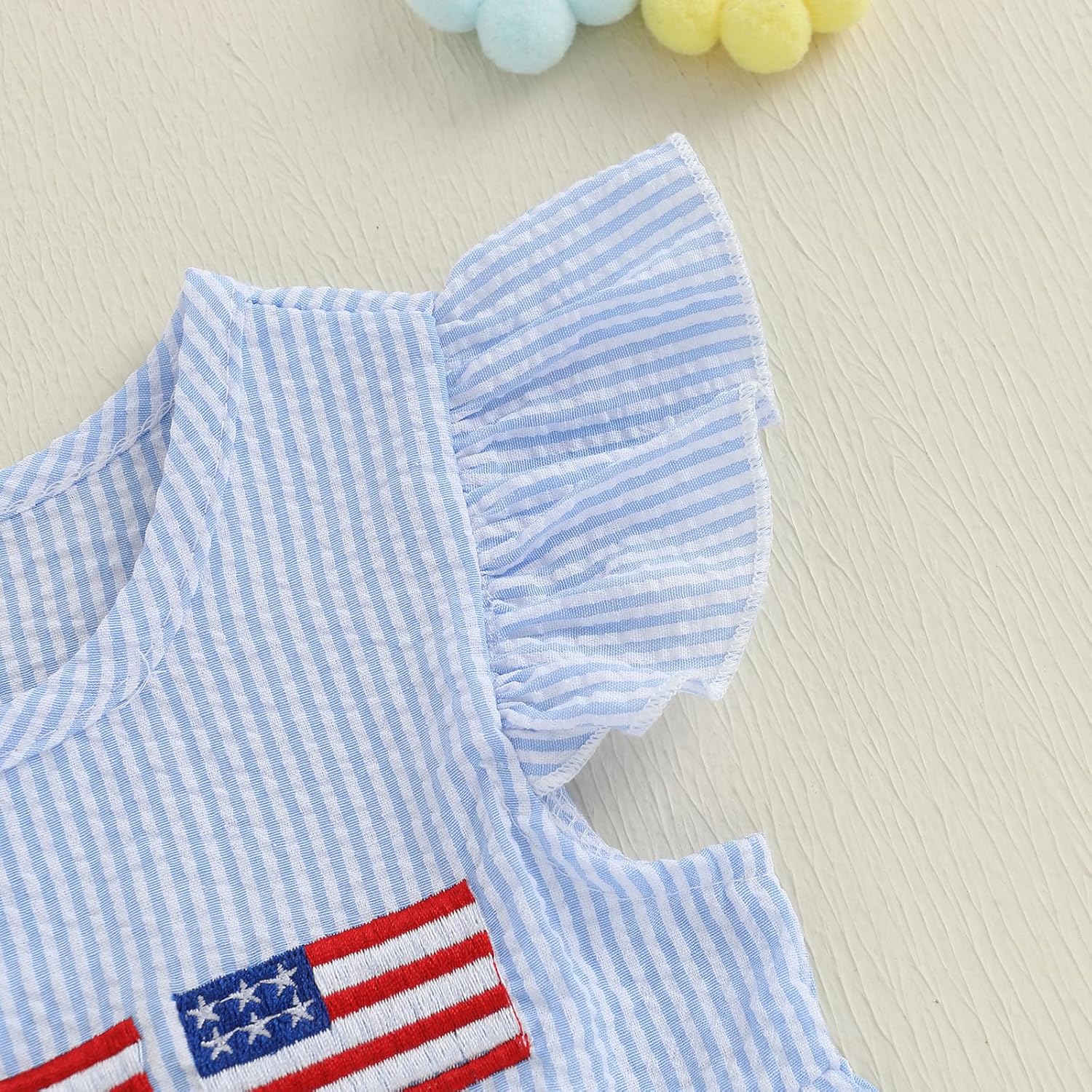 FYBITBO Toddler Baby Girl 4th of July Outfit American Flag Bowknot 4th of July Dress Kids Girls Fourth of July Clothes - Image 5